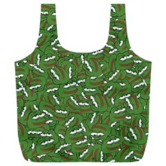 Pepe The Frog Face Pattern Green Kekistan Meme Full Print Recycle Bag (xl) by snek