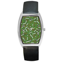 Pepe The Frog Face Pattern Green Kekistan Meme Barrel Style Metal Watch by snek