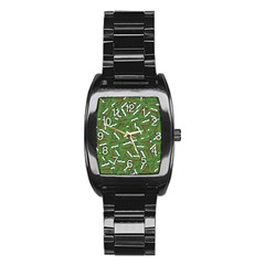 Pepe The Frog Face Pattern Green Kekistan Meme Stainless Steel Barrel Watch by snek