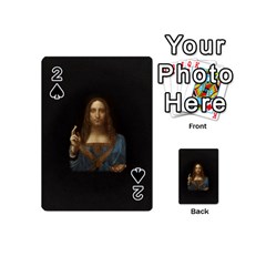 Salvator Mundi Leonardo Davindi 1500 Jesus Christ Savior Of The World Original Paint Most Expensive In The World Playing Cards 54 Designs (mini) by snek