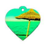 Pop Art Beach Umbrella  Dog Tag Heart (Two Sides) Front