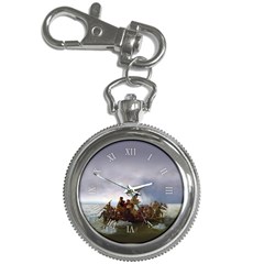 George Washington Crossing Of The Delaware River Continental Army 1776 American Revolutionary War Original Painting Key Chain Watches by snek