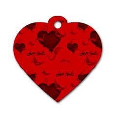 Wonderful Pattern Of Hearts Dog Tag Heart (one Side)