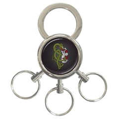 Pepe The Frog Rare Celtic Viking Norse Dragon Pattern Deus Vult Medieval Wojak Crusader 3-ring Key Chain by snek