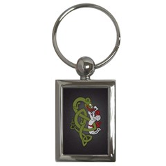 Pepe The Frog Rare Celtic Viking Norse Dragon Pattern Deus Vult Medieval Wojak Crusader Key Chain (rectangle) by snek