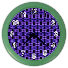 Purple Black Abstract Pattern Color Wall Clock by BrightVibesDesign