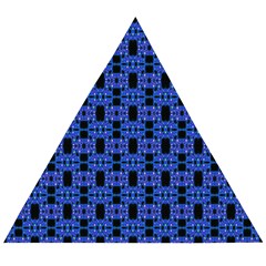 Blue Black Abstract Pattern Wooden Puzzle Triangle