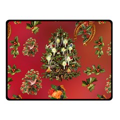 Wonderful Vintage Christmas Design Fleece Blanket (small) by FantasyWorld7