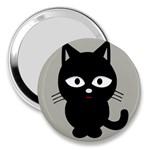 Cat Pet Cute Black Animal 3  Handbag Mirrors Front