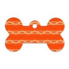 Pattern Orange Dog Tag Bone (two Sides) by HermanTelo