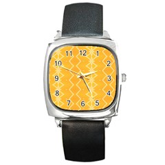 Pattern Yellow Square Metal Watch