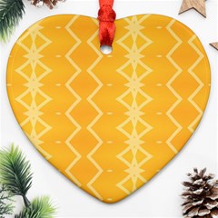 Pattern Yellow Heart Ornament (two Sides)