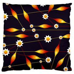 Flower Buds Floral Background Large Flano Cushion Case (two Sides)