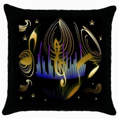 Background Level Clef Note Music Throw Pillow Case (black) by HermanTelo