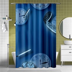 Time Clock Watch Hours Shower Curtain 48  X 72  (small) 