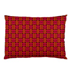 Pattern Red Background Structure Pillow Case (two Sides) by HermanTelo