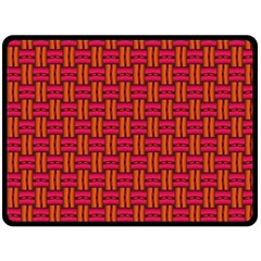 Pattern Red Background Structure Double Sided Fleece Blanket (large) 