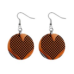 Heart Chess Board Checkerboard Mini Button Earrings