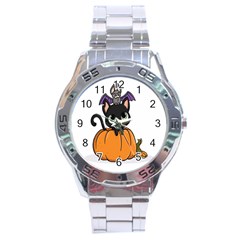 Halloween Cute Cat Stainless Steel Analogue Watch