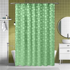 Background Polka Green Shower Curtain 48  X 72  (small) 