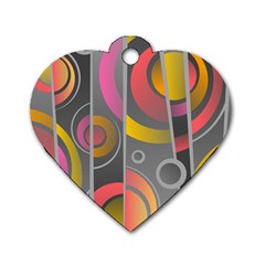 Abstract Colorful Background Grey Dog Tag Heart (one Side)