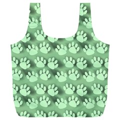 Pattern Texture Feet Dog Green Full Print Recycle Bag (xxl) by HermanTelo