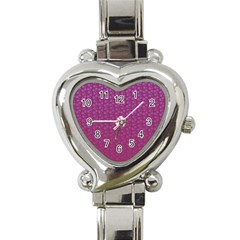 Background Polka Pattern Pink Heart Italian Charm Watch