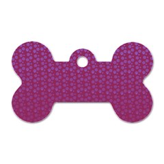 Background Polka Pattern Pink Dog Tag Bone (one Side)