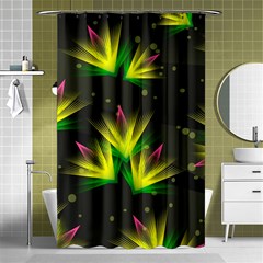 Floral Abstract Lines Shower Curtain 48  X 72  (small) 