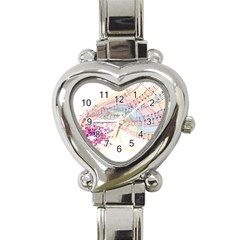 Music Notes Abstract Heart Italian Charm Watch