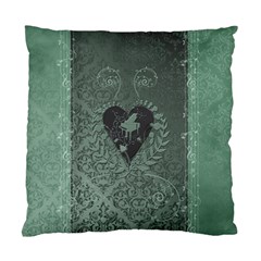 Elegant Heart With Piano And Clef On Damask Background Standard Cushion Case (two Sides) by FantasyWorld7