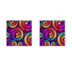 Abstract Background Spiral Colorful Cufflinks (square)