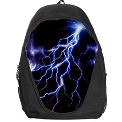 Blue Thunder Colorful Lightning Graphic Backpack Bag by picsaspassion