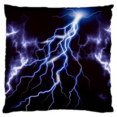 Blue Thunder Colorful Lightning Graphic Standard Flano Cushion Case (two Sides) by picsaspassion