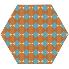 Pattern Brown Triangle Wooden Puzzle Hexagon