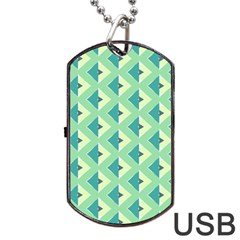 Background Chevron Green Dog Tag Usb Flash (two Sides) by HermanTelo