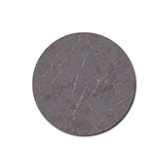 Marble Old Vintage Pinkish Gray With Bronze Veins Intrusions Texture Floor Background Print Luxuous Real Marble Rubber Coaster (round)  by genx