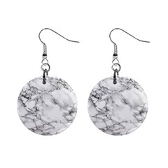 White Marble Texture Floor Background With Black Veins Texture Greek Marble Print Luxuous Real Marble Mini Button Earrings by genx