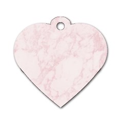 Pink Marble Texture Floor Background With Light Pink Veins Greek Marble Print Luxuous Real Marble  Dog Tag Heart (two Sides) by genx