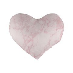 Pink Marble Texture Floor Background With Light Pink Veins Greek Marble Print Luxuous Real Marble  Standard 16  Premium Heart Shape Cushions by genx