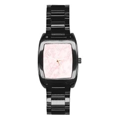 Pink Marble Texture Floor Background With Light Pink Veins Greek Marble Print Luxuous Real Marble  Women s Mesh Sports Top Stainless Steel Barrel Watch by genx