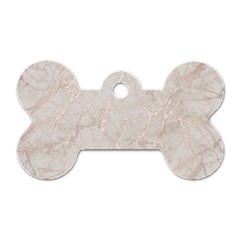 Pink Marble Beige Texture Floor Background With Shinny Pink Veins Greek Marble Print Luxuous Real Marble  Dog Tag Bone (two Sides) by genx