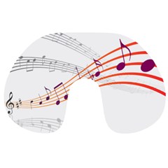 Music Notes Clef Sound Travel Neck Pillow