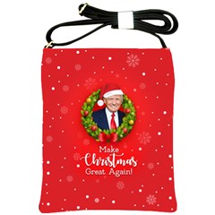 Make Christmas Great Again With Trump Face Maga Shoulder Sling Bag by snek