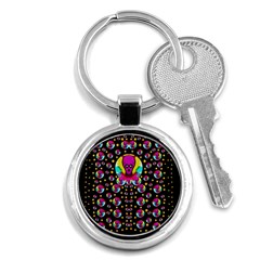 Skull With Many Friends Key Chain (round) by pepitasart