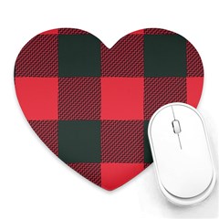 Canadian Lumberjack Red And Black Plaid Canada Heart Mousepads by snek