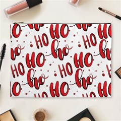 Christmas Watercolor Hohoho Red Handdrawn Holiday Organic And Naive Pattern Cosmetic Bag (xl) by genx