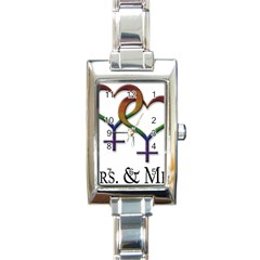 Mrs  And Mrs  Rectangle Italian Charm Watch by LiveLoudGraphics