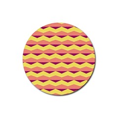 Background Colorful Chevron Rubber Round Coaster (4 Pack) 