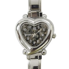 Grunge Organic Texture Print Heart Italian Charm Watch